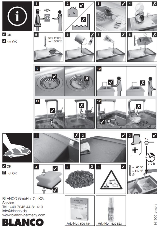 BLANCO AXIA III 5 S-F InFino Silgranit Black Sink Right User Guide - How to use