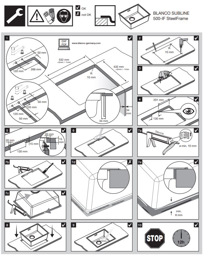 BLANCO Subline 500 IF SteelFrame InFino Silgranit Kitchen Sink Instruction Manual - How to use