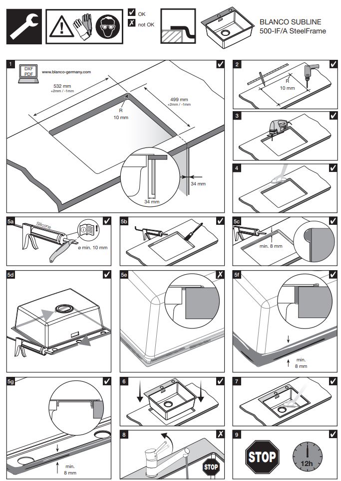 BLANCO Subline 500 IF SteelFrame InFino Silgranit Kitchen Sink Instruction Manual - How to use