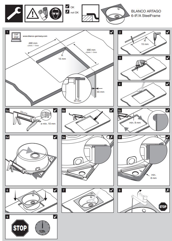 BLANCO Subline 500 IF SteelFrame InFino Silgranit Kitchen Sink Instruction Manual - How to use