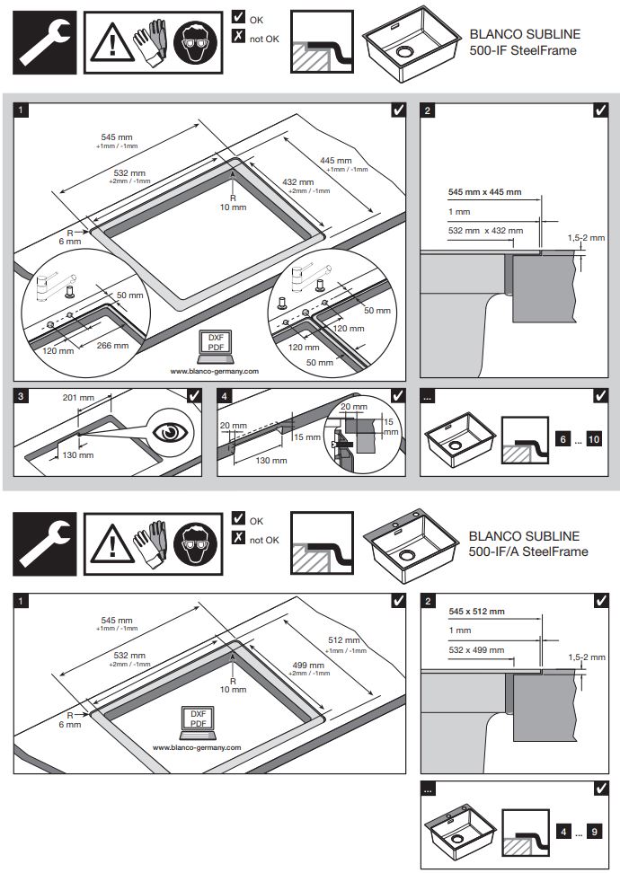 BLANCO Subline 500 IF SteelFrame InFino Silgranit Kitchen Sink Instruction Manual - How to use