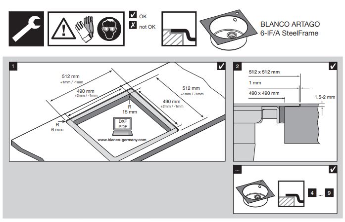 BLANCO Subline 500 IF SteelFrame InFino Silgranit Kitchen Sink Instruction Manual - How to use