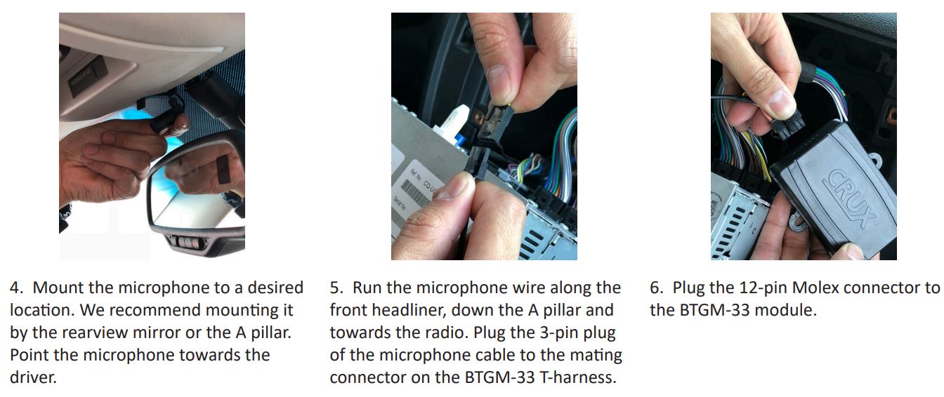 BTGM-33 Bluetooth® Handsfree + 4 Channel Audio Streaming for GM LAN 29 BIT Vehicles User Manual - INSTALLATION INSTRUCTIONS