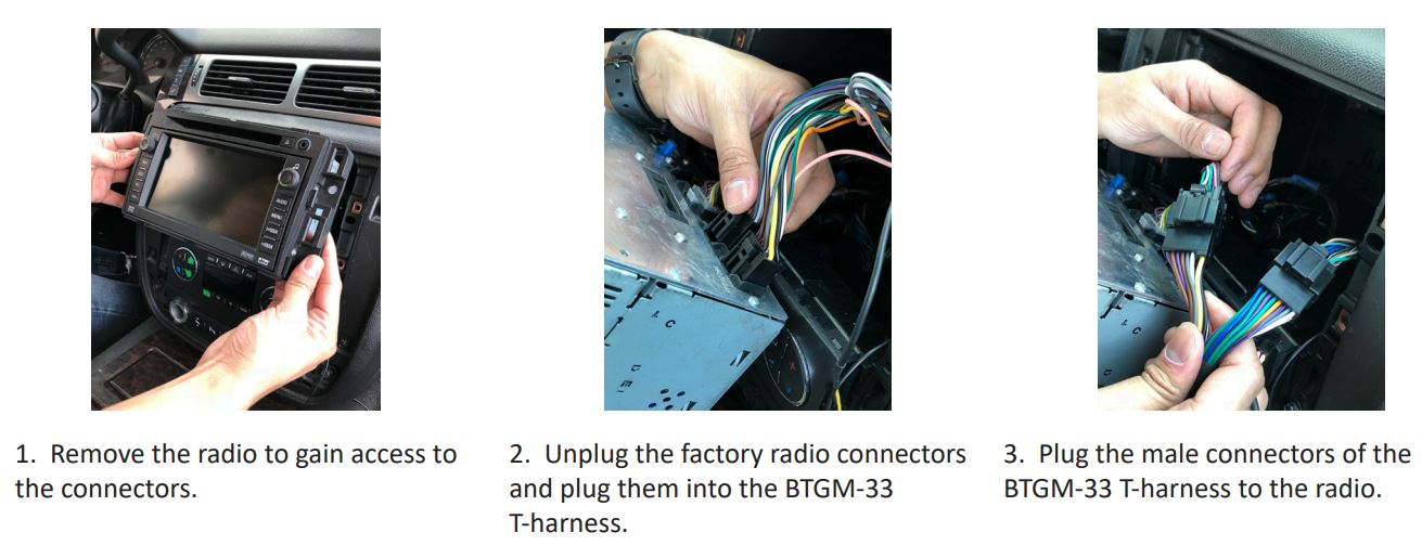 BTGM-33 Bluetooth® Handsfree + 4 Channel Audio Streaming for GM LAN 29 BIT Vehicles User Manual - INSTALLATION INSTRUCTIONS