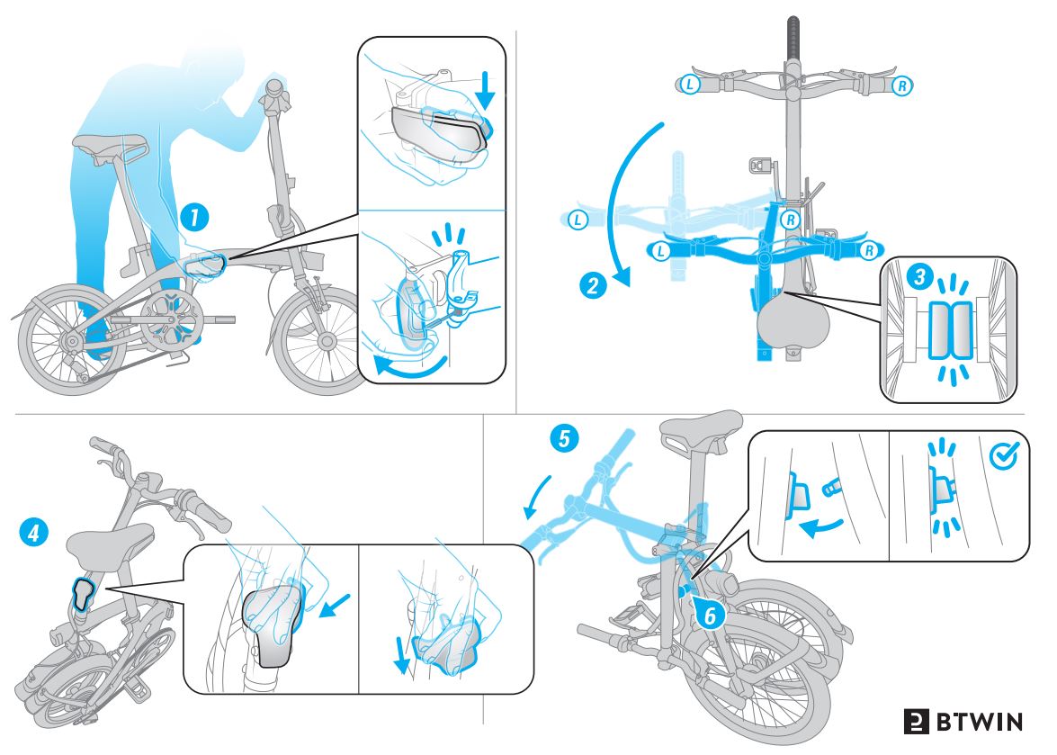 BTWIN Fold Light 1 Folding Bike Instruction Manual - How to use