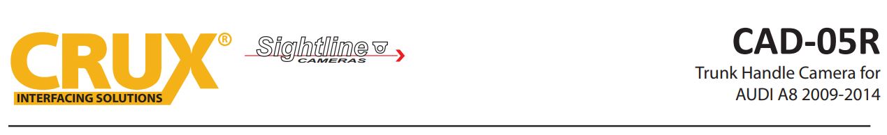 CAD-05R Audi Trunk Replacement Camera Audi A8 User Manual - CAD-05R Audi Trunk Replacement Camera Audi A8