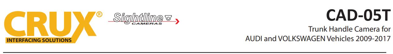CAD-05T AudiVW 2009-2017 Trunk Replacement Handle Camera User Manual - CAD-05T AudiVW 2009-2017 Trunk Replacement Handle Camera