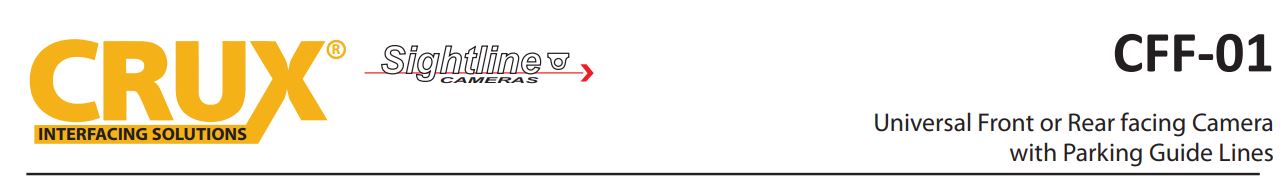 CFF-01 Universal Front Facing Camera User Manual - CFF-01 Universal Front Facing Camera