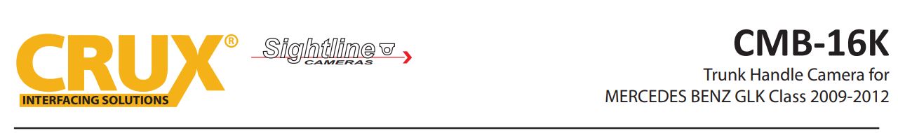 CMB-16K Camera for 2009 - 2012 Mercedes-Benz GLK Handle User Manual - CMB-16K Camera for 2009 - 2012 Mercedes-Benz GLK Handle