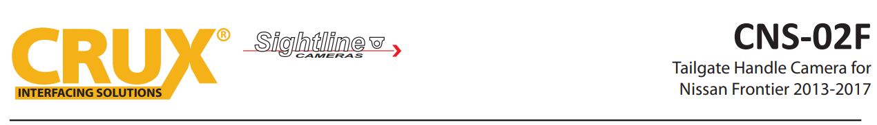 CNS-02F Tailgate Handle Camera for Nissan Frontier 2013-2017 User Manual - CNS-02F Tailgate Handle Camera for Nissan Frontier 2013-2017