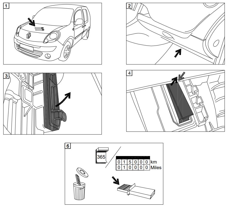 CORTECO 80001456 Cabin Filter Instruction Manual - Fig 1,6