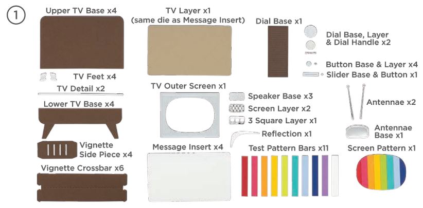 CREATIVE classroom S5-517 3D Vignette Retro Television Instructions - Cut pieces as shown