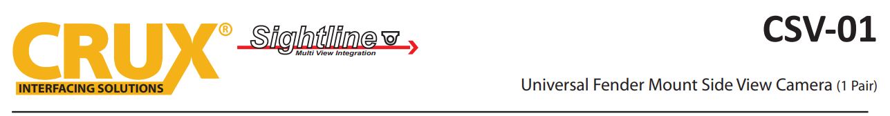 CSV-01 Universal Fender Mount Side View Camera User Manual - CSV-01 Universal Fender Mount Side View Camera