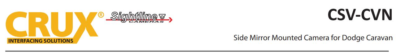 CSV-CVN Side Mirror Mounted Camera for Dodge Caravan User Manual - CSV-CVN Side Mirror Mounted Camera for Dodge Caravan