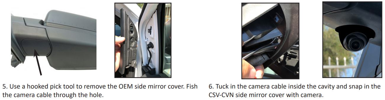 CSV-CVN Side Mirror Mounted Camera for Dodge Caravan User Manual - INSTALLATION PROCEDURE