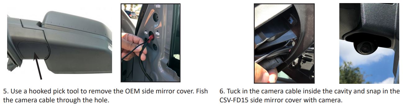 CSV-FD15 Side Mirror Mounted Camera for Ford F-150 User Manual - INSTALLATION PROCEDURE