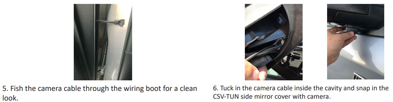 CSV-TUN Side Mirror Mounted Cameras For Toyota Tundra 2016-2018 User Manual - INSTALLATION PROCEDURE