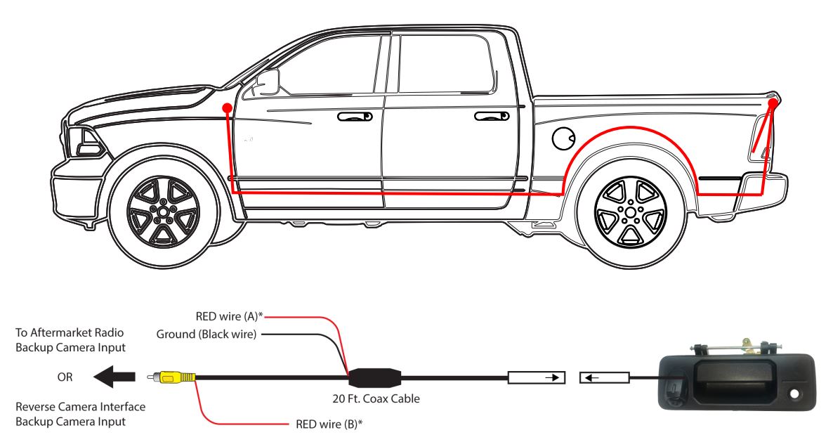 CTY-01T Tailgate Handle Camera for Toyota Tacoma and Tundra 2007 - 2019 User Manual - WIRING DIAGRAM