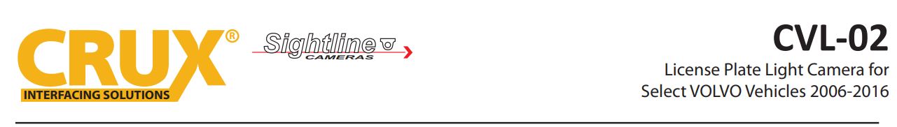 CVL-02 Camera for Specific Volvo S Vehicles User Manual - CVL-02 Camera for Specific Volvo S Vehicles