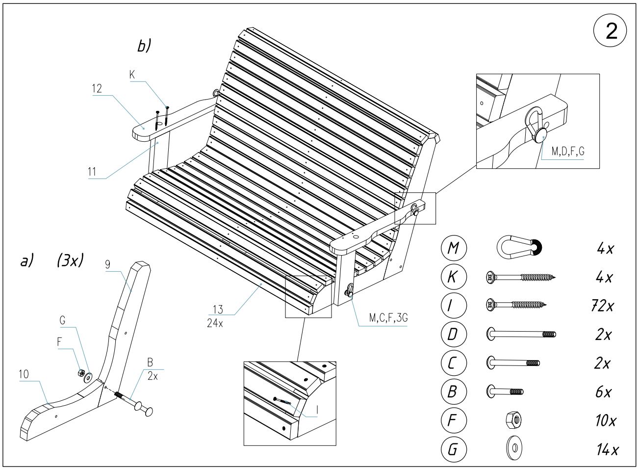 DANCOVER FU192000 Wooden Garden Swing Instruction Manual - How to use