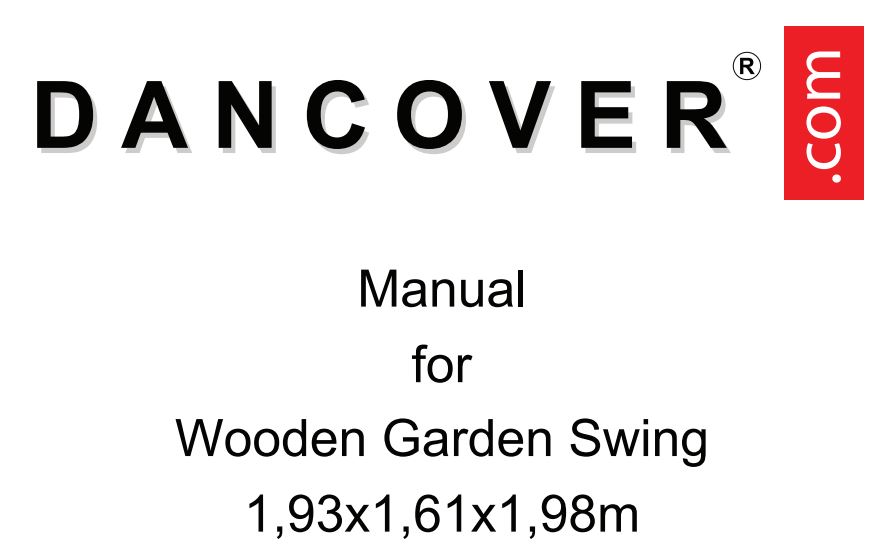 DANCOVER FU192000 Wooden Garden Swing Instruction Manual