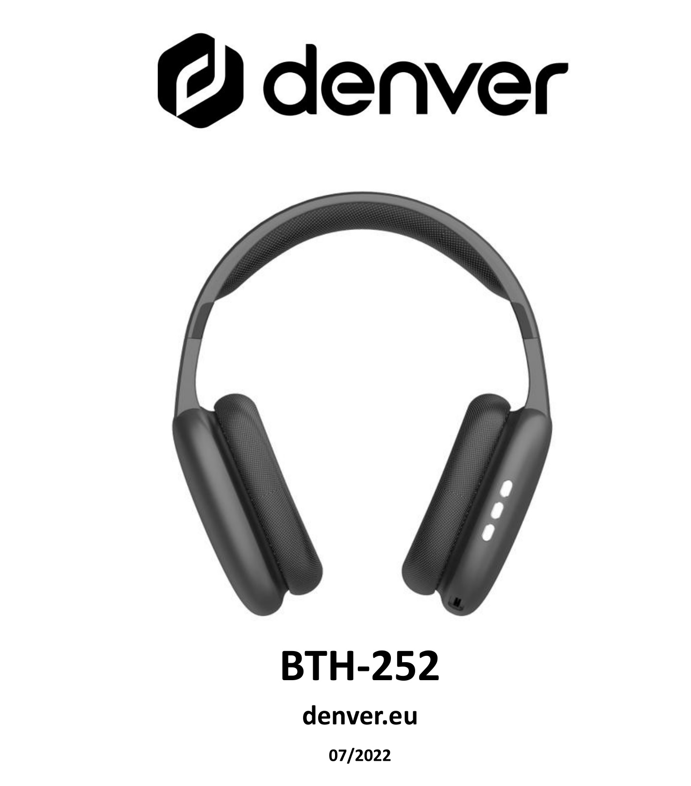 DENVER BTH-252 Bluetooth Headphone User Manual