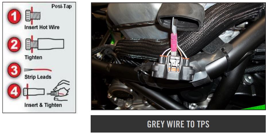 DYNOJET 2018-2022 Kawasaki Ninja H2 SX Power Commander 6 Installation Guide - GREY WIRE TO TPS