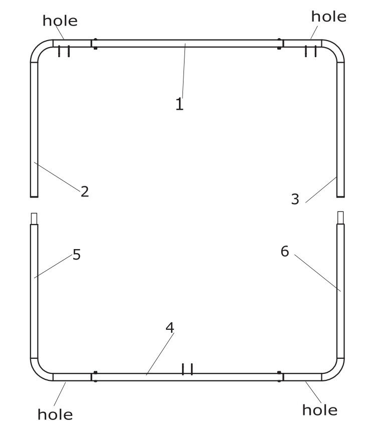 EXIT Kickback HL Rebounder - Slide the Upper Right L Pipe (3) into the Lower Right L Pipe