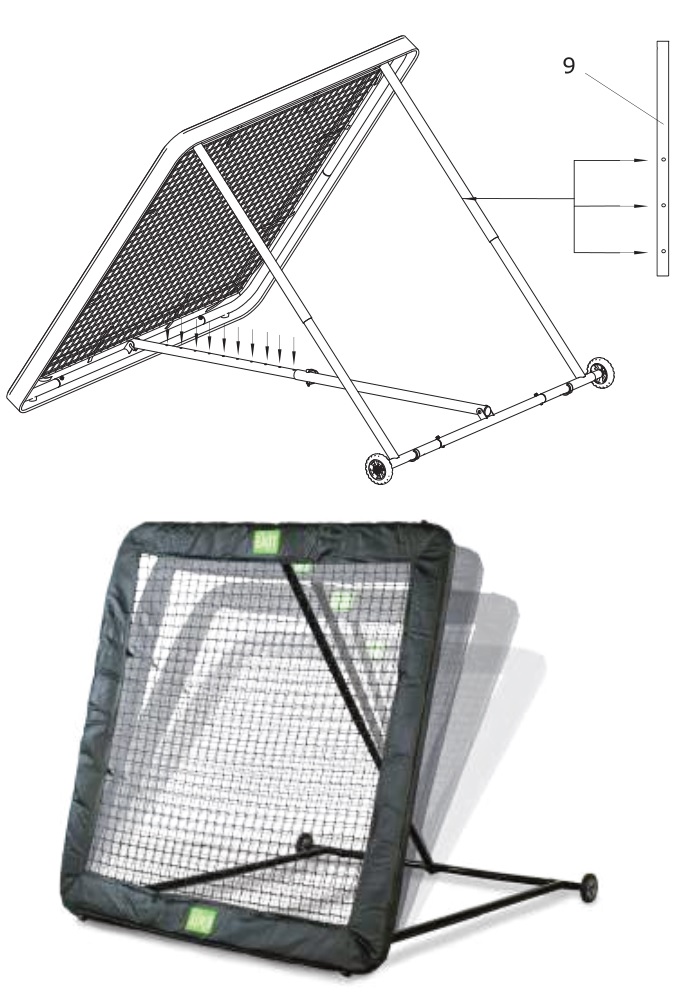 EXIT Kickback HL Rebounder - This Rebounder has three adjustment angels when using the button snap adjustments