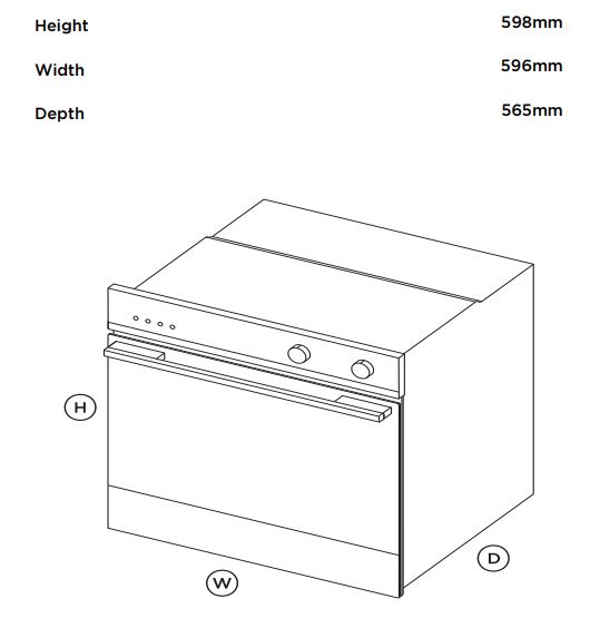 FISHER PAYKEL OB60SC8DEPX2 60cm Oven - DIMENSIONS