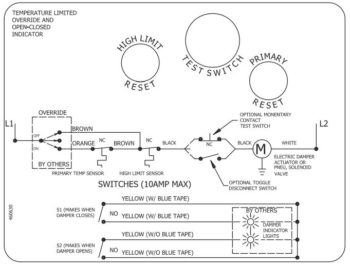 GREENHECK 471837 Rectangular Combination Fire Smoke Dampers Instruction Manual - Wiring Diagram