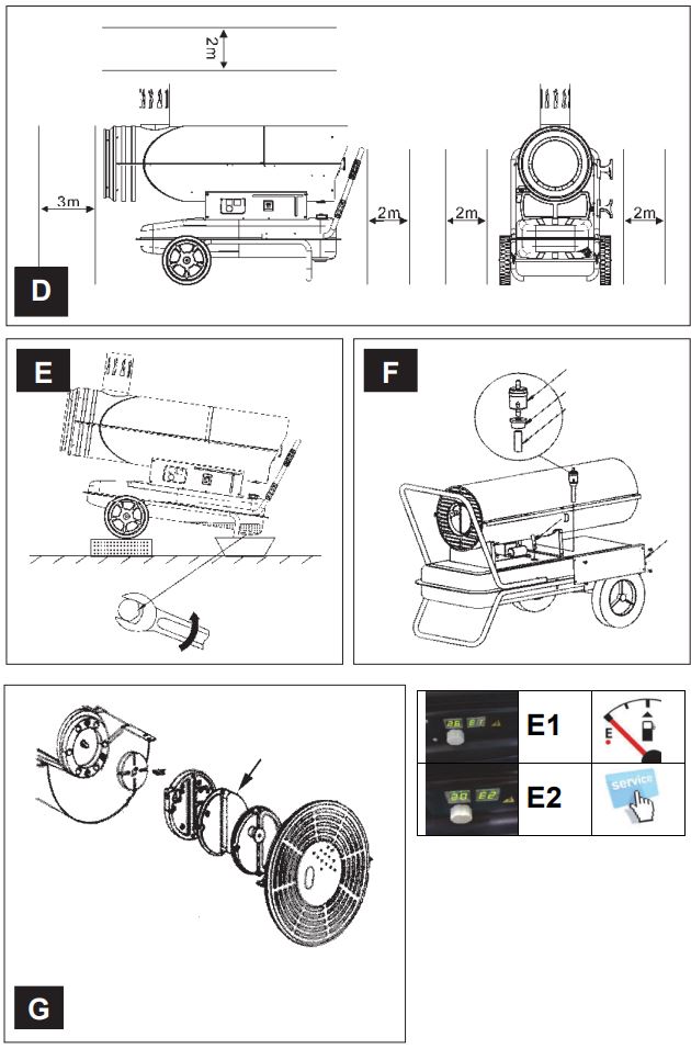 Gude GD 30 Diesel Air Heater Instructions - Fig D,E,F,G