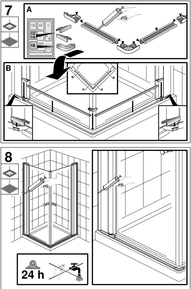Gustavsberg DW8010SKA120W-61 Skandic RV 100 Rectangular Shower Instruction Manual - How to use