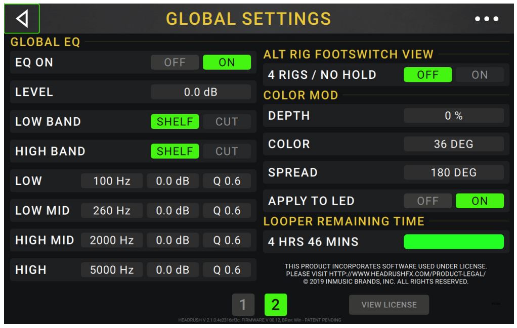 Head Rush Gigboard User Manual - Global EQ