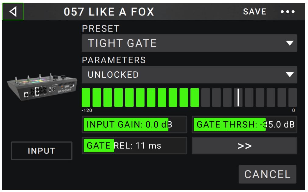 Head Rush Gigboard User Manual - IN, These input settings control the signal into the models of your rig