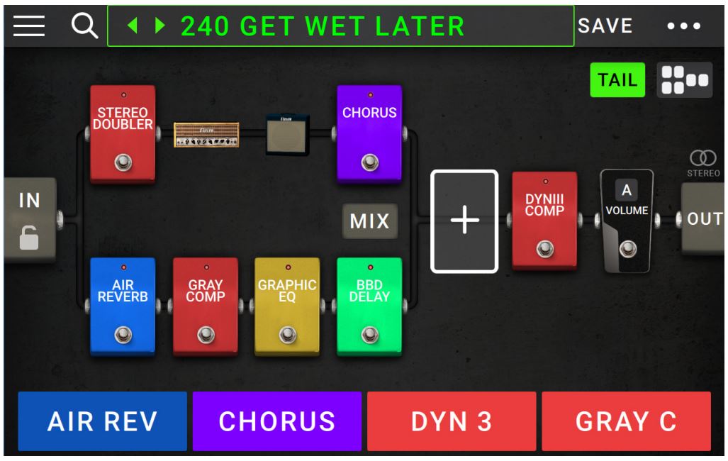 Head Rush Gigboard User Manual - This signal path splits immediately from the source and rejoins near the end