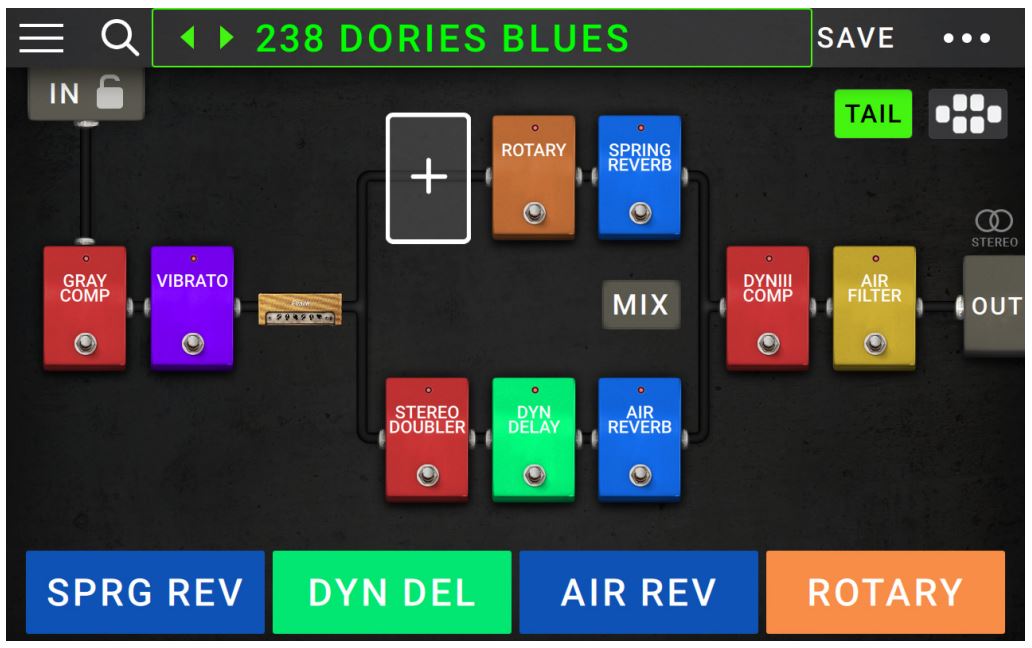 Head Rush Gigboard User Manual - This signal path splits in the middle and rejoins near the end