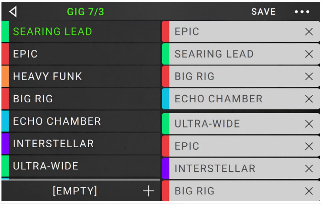 Head Rush Gigboard User Manual - To create a setlist