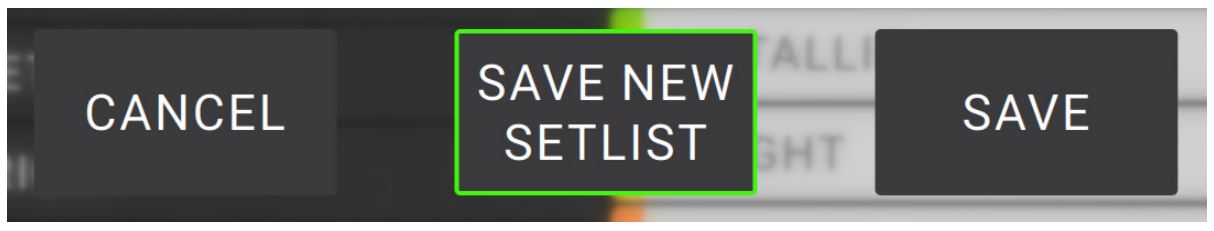 Head Rush Gigboard User Manual - To save a setlist, tap Save in the upper-right corner