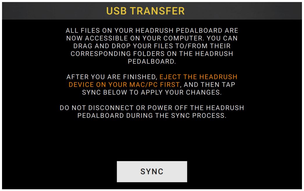 Head Rush Gigboard User Manual - USB Transferring