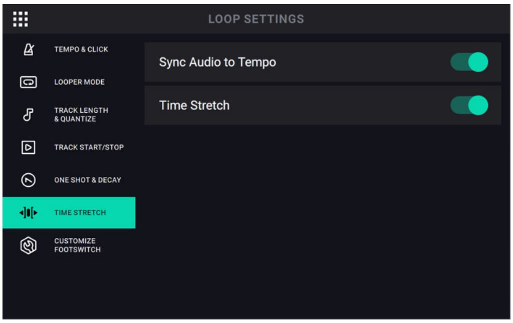 Head Rush Looperboard User Manual - Time-Stretch Tab