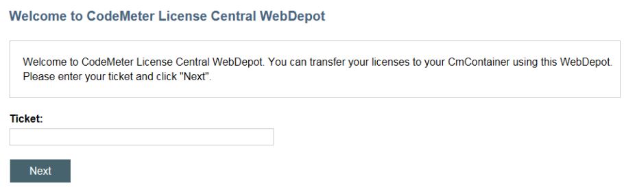 KEBA Licensing Single-User Licence Software User Guide - Enter the ticket code and click on Next