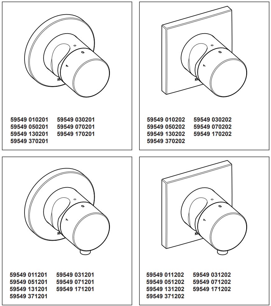 KEUCO 59549 IXMO 3-Way Stop and Diverter Valve Instruction Manual - Mounting instruction