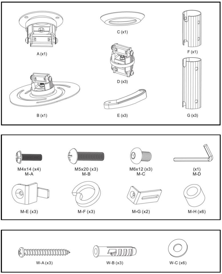 KIMEX 052-0500 Ceiling Mount for Videoprojector Instructions - CONTENTS