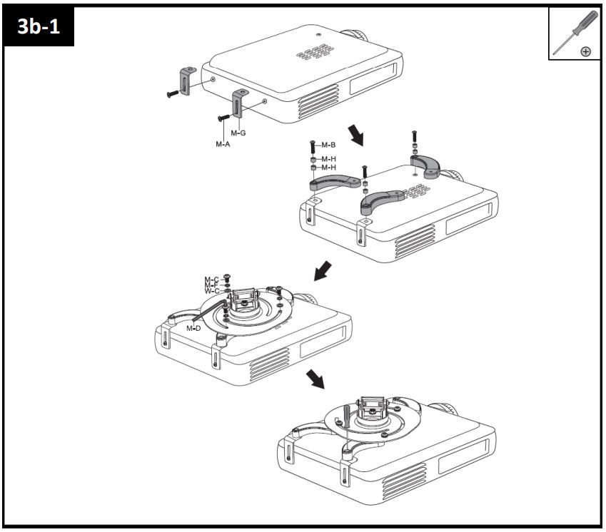 KIMEX 052-0500 Ceiling Mount for Videoprojector Instructions - How to use