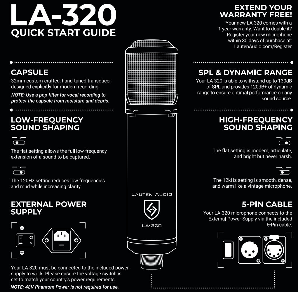 LAUTEN AUDIO LA-320 Large-Diaphragm Tube Condenser Microphone User Guide