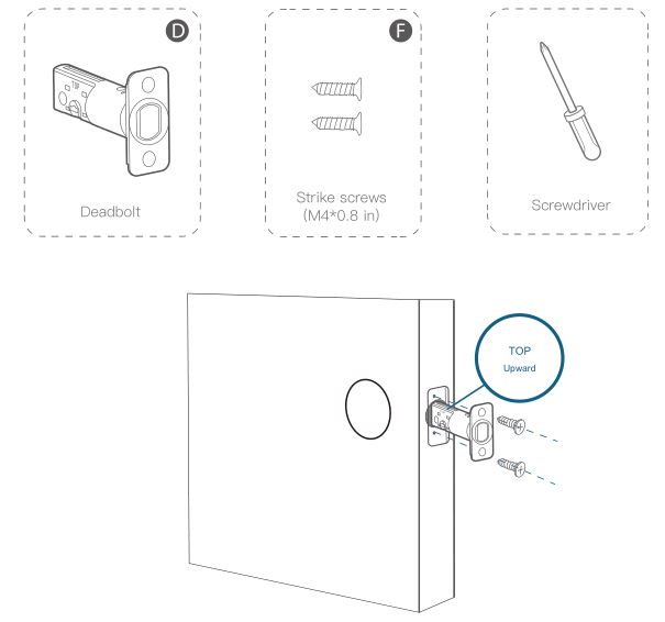 Locks Q106e Smart Lock - Screw the door bolt into the door frame with a screwdriver