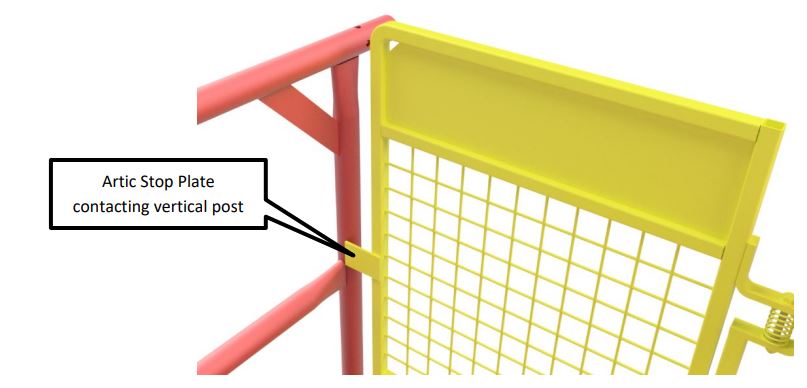 MGF Facilitate Transfer Wall Bridge User Manual - Check the artic stop plate contacts on the vertical tube post