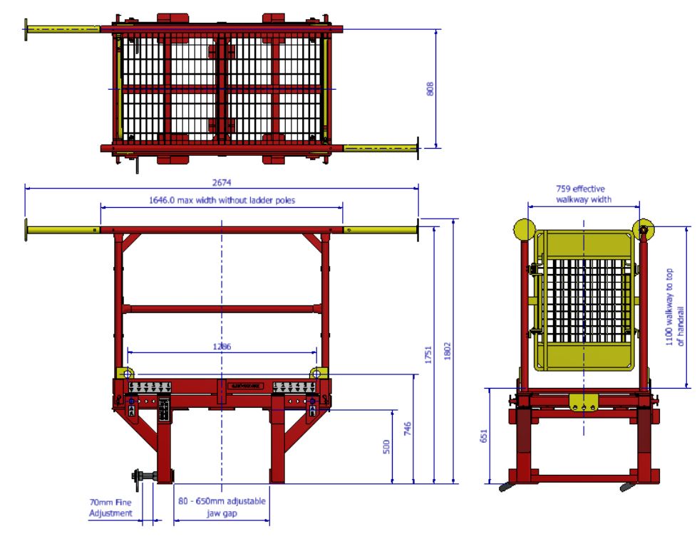 MGF Facilitate Transfer Wall Bridge User Manual - Unit Dimensions