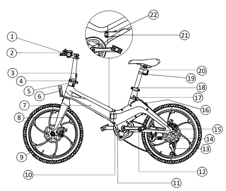 MS ENERGY e-Bike i10 Electric Bike Instruction Manual - BASIC STRUCTURE AND NAMES
